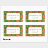 Autocollants "Faits Main" Rectangle Tartan MAC GRE (Feuille)