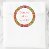 Autocollants "Faits Main" Rond 3" MAC RAE TARTAN (Sac)