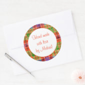 Autocollants "Faits Main" Rond 3" TARTAN MAC RAE (Enveloppe)