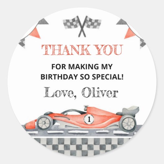 Autocollants Fast One Red Race 1er (Devant)