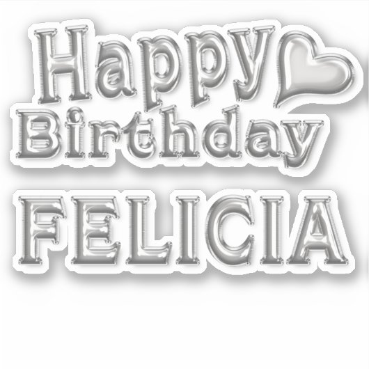 Autocollants Felicia Happy Birthday (Devant)