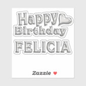 Autocollants Felicia Happy Birthday (Feuille)
