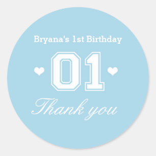 Autocollants Fête Anniversaire 1 an Thème Sportif 