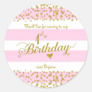 Autocollants fille pour fête de 1ER ANNIVERSAIRE R