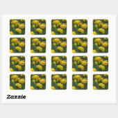 Autocollants Fleur de Globe Jaune (Feuille)