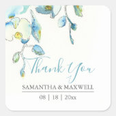 Autocollants Fleur d'Orchidée Bleue Aquarelle (Devant)