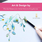 Autocollants Fleur d'Orchidée Bleue Aquarelle