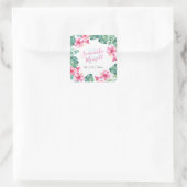 Autocollants Fleuris Aquarelle Rose et Vert pour F (Sac)