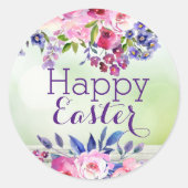 Autocollants Fleurs Aquarelle Joyeuses Pâques (Devant)