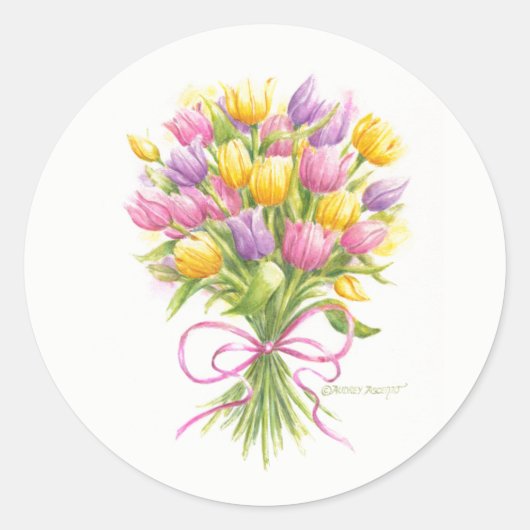 Autocollants Fleurs Bouquet de Tulipes (Devant)