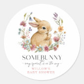 Autocollants Fleurs Sauvages Baby Shower Somebunny (Devant)