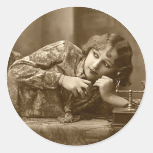 Autocollants Flirty de fille de Pin- de cru