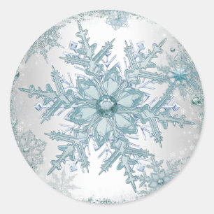 Autocollants flocon de neige bleu sarcelle élégant