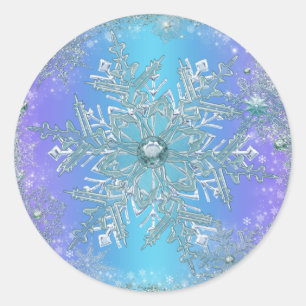 Autocollants Flocon de Neige Bleu Sarcelle Violet