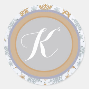 Autocollants flocon de neige Monogramme