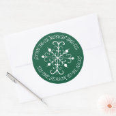 Autocollants Flocon de Neige Vert Profond (Enveloppe)