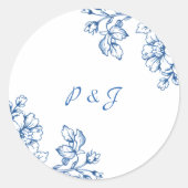 Autocollants Floraux Bleus et Blancs (Devant)