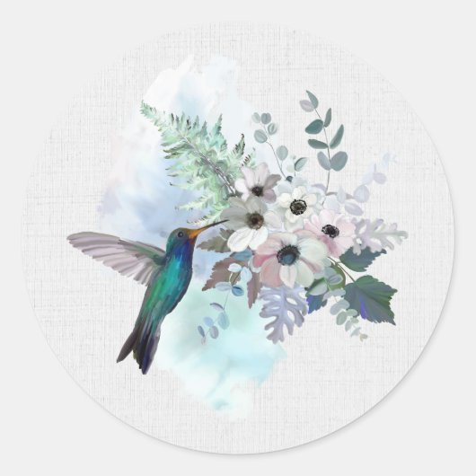 Autocollants floraux de colibris (Devant)