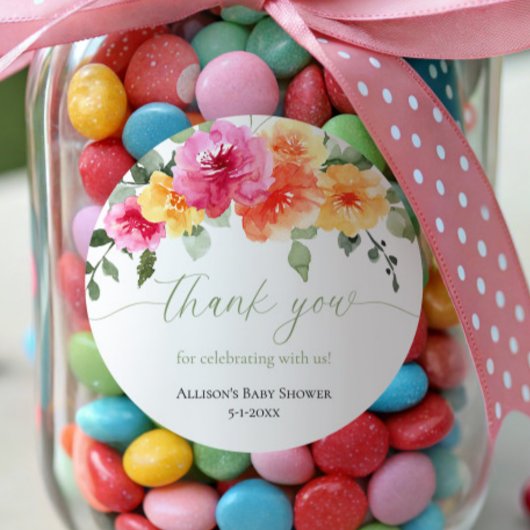 Autocollants floraux de pivoines roses orange vif