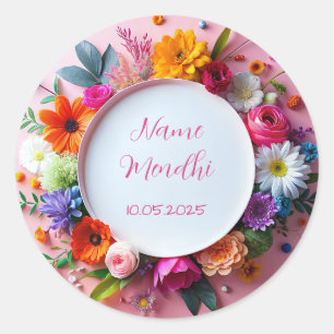 Autocollants floraux mendhi faveur