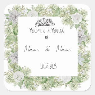 Autocollants floraux pour mariage islamique