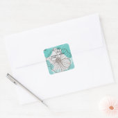 Autocollants Floraux Sarcelle (Enveloppe)