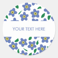 Autocollants Forget Me Not, Étiquettes Rondes