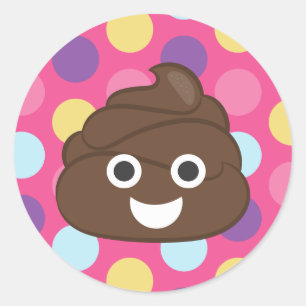 Autocollants fous de Poo Emoji de point de polka