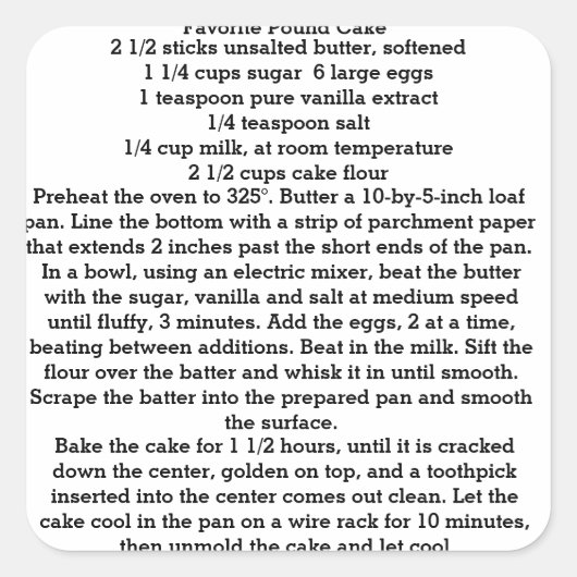 Autocollants Français Favori Pound Cake (Devant)