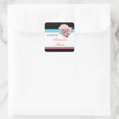 Autocollants Fuchsia Flower Pink & Aqua Wedding (Sac)