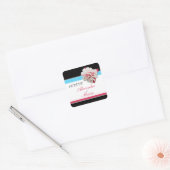 Autocollants Fuchsia Flower Pink & Aqua Wedding (Enveloppe)