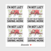 Autocollants Funny Lazy Sloth Energy Saving Mode (Feuille)