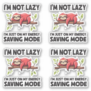 Autocollants Funny Lazy Sloth Energy Saving Mode