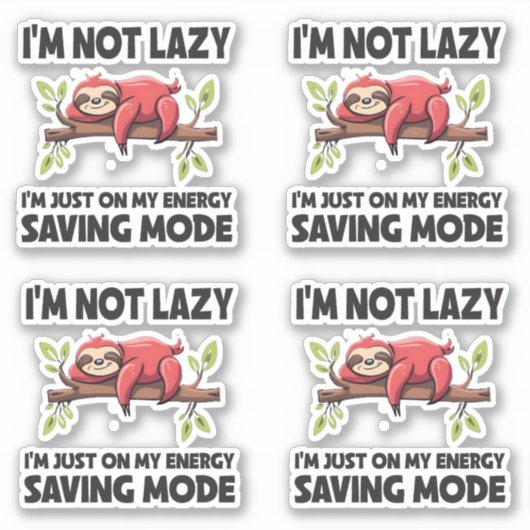 Autocollants Funny Lazy Sloth Energy Saving Mode (Devant)