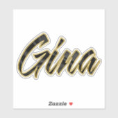 Autocollants Gina Black Gold Lettering (Feuille)