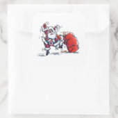 Autocollants grand carré Père Noël en colère (Sac)