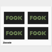 Autocollants grand rectangle noir Fook (Feuille)