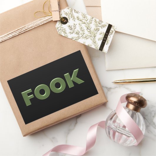 Autocollants grand rectangle noir Fook (Cadeaux)
