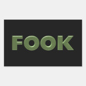 Autocollants grand rectangle noir Fook (Devant)