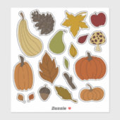 Autocollants graphiques illustrés à l'automne (Feuille)