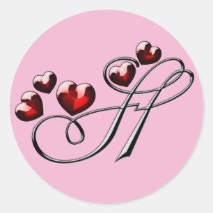 autocollants H initiaux monogramme