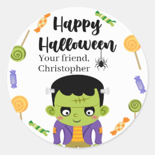 autocollants Halloween bonbons Frankenstein