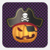 Autocollants Halloween-Citrouille Pirate (Devant)