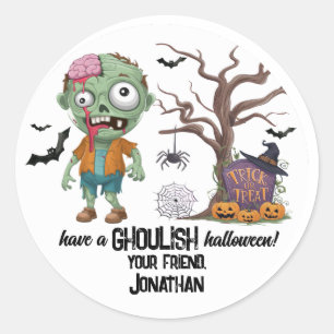 Autocollants Halloween de goule zombie gluante
