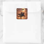 Autocollants Halloween Sorcière avec Cheval (Sac)