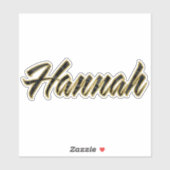 Autocollants Hannah Black Gold Lettering (Feuille)