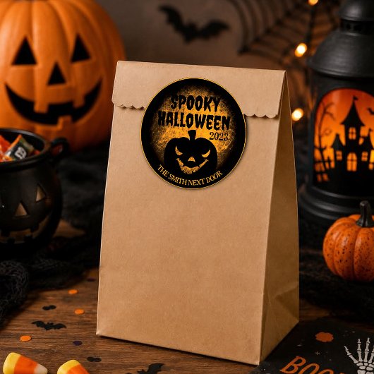 Autocollants Happy Halloween Jack-O-Lantern