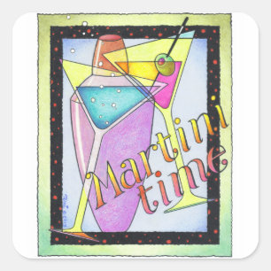 AUTOCOLLANTS - HEURE MARTINI, Cocktails