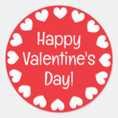 Autocollants Heureuses Saintes-Valentin aux coeurs (Devant)