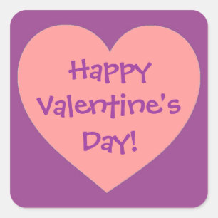 autocollants Heureuses Saintes-Valentin rose viole